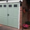 pale green side hinged garage door