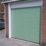 light green electric roller garage door