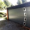 Wide garage door with windows