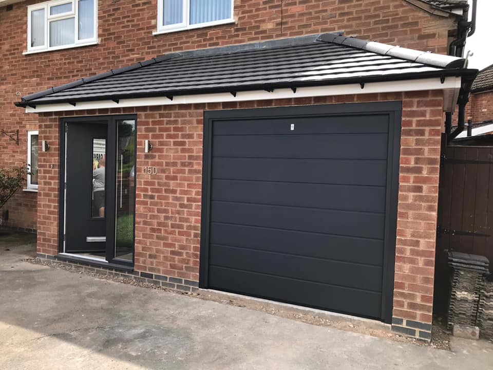 Hormann LPU42m black garage door