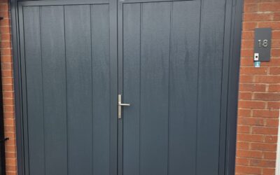 Anthracite Grey Wiśniowski M Ribbed Side-Hinged Garage Door Installation in Wolverhampton