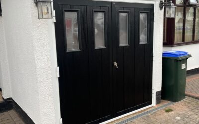 Black Wiśniowski PRO45 High-Security Side-Hinged Garage Door