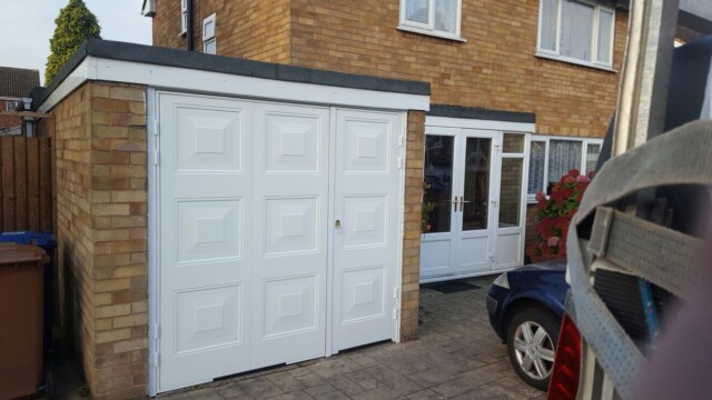 White Side Hinged Garage Door with Pedestrian Door white pedestrian garage door