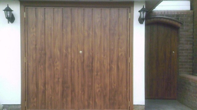 wooden up and over garage door