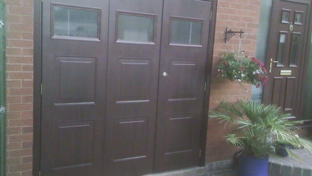 UPVC wooden effect pedestrian garage door