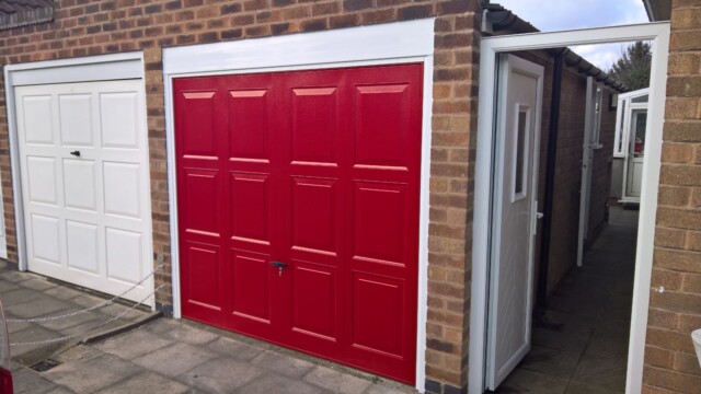 Red Cardale Brompton Up and Over Garage Door red cardale up and over garage door
