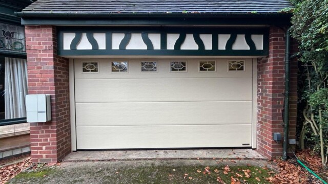 White Hormann Sectional Double Garage Door with Windows Hormann sectional garage doors