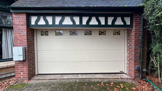 White Hormann Sectional Double Garage Door with Windows Hormann sectional garage doors