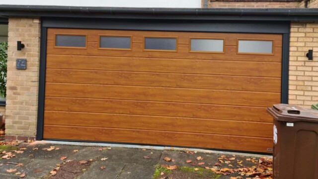 Wooden Hormann Double Sectional Garage Door with Windows Hormann sectional garage doors