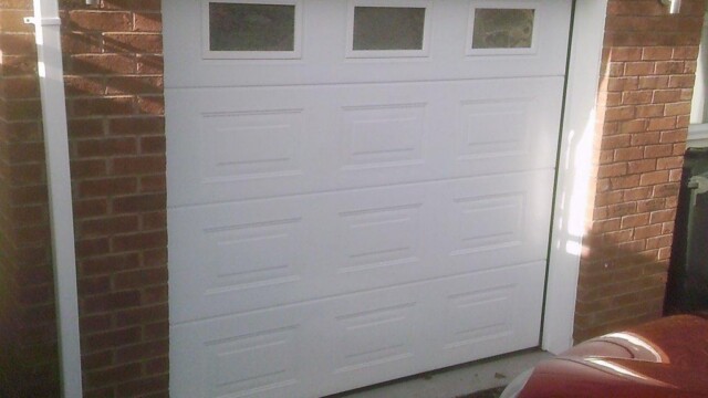 white sectional garage door