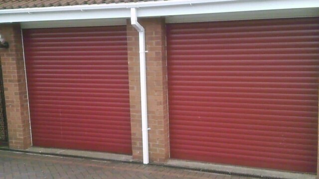 red electric roller garage doors