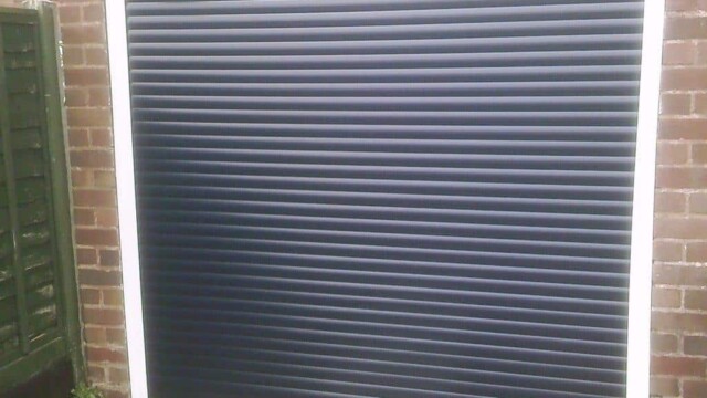 dark grey roller garage door