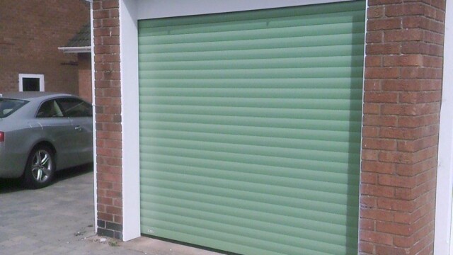 Green Electric Roller Garage Door light green electric roller garage door