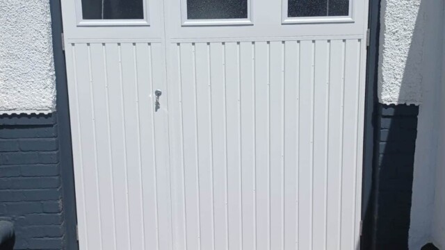White Select Side Hinged Garage Doors with Windows Select side hinged doors