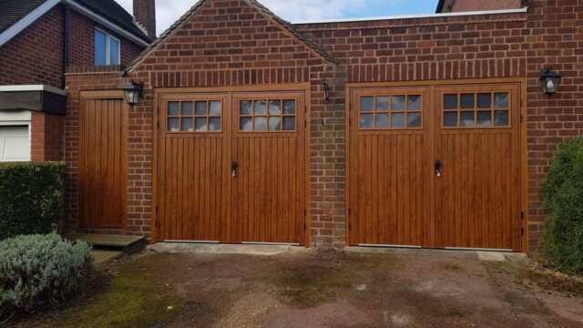 Wooden Twin Side Hinged Garage Doors two wooden side hinged garage doors