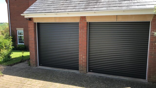 Black Roller Twin Garage Door black roller double garage doors