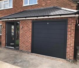 Hormann LPU42m black garage door