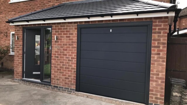 Hormann LPU42m black garage door