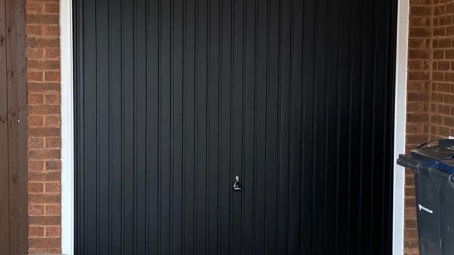 Black garage door