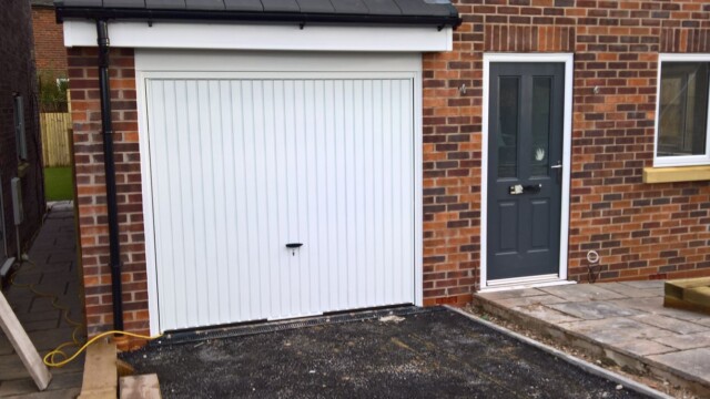 White garage door