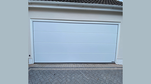 White Garolla garage door