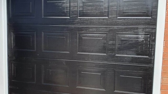 Black garage door