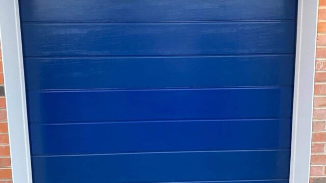 Blue garage door