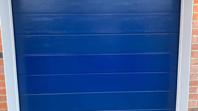 Blue garage door