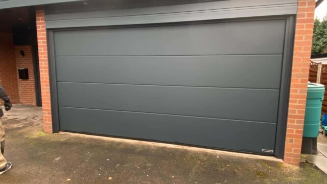 Black garage door