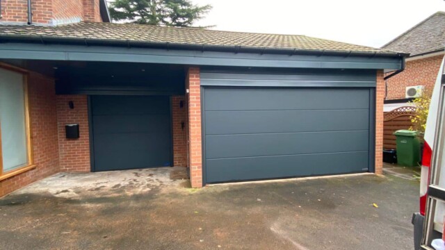 Black garage door