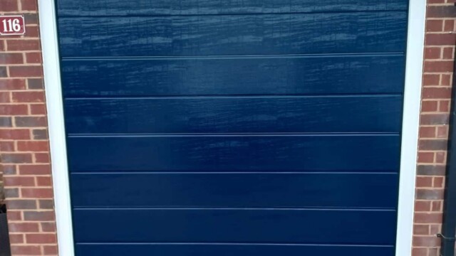 Blue garage door