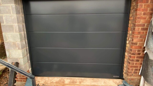 Black garage door
