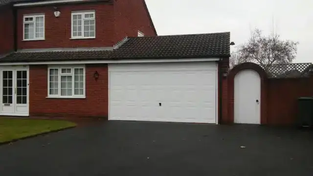 White Up and Over Double Garage Door