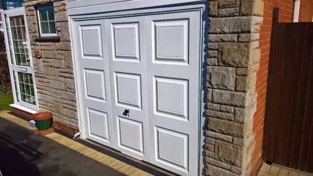 White Panelled Up and Over Garage Door