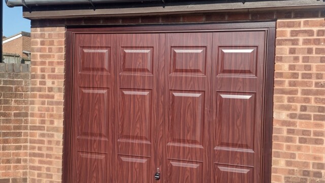 Brown Wood Effect Up and Over Garage Door